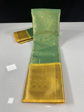 GREEN X YELLOW BROCADE