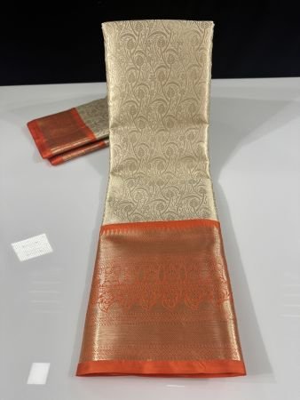 WHITE X ORANGE BROCADE