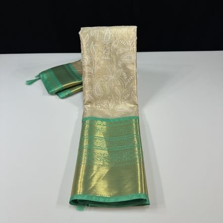 CHIKANKARI JAAL SEAGREEN BORDER