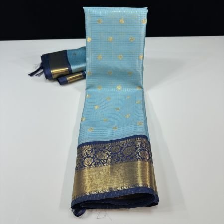 SKY BLUE VINTAGE SAREE