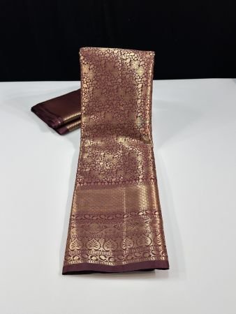 BROWN SELF BROCADE