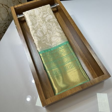 CHIKANKARI JAAL SEAGREEN BORDER