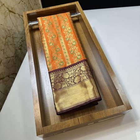 ORANGE MEENAKARI BROCADE STRIPS