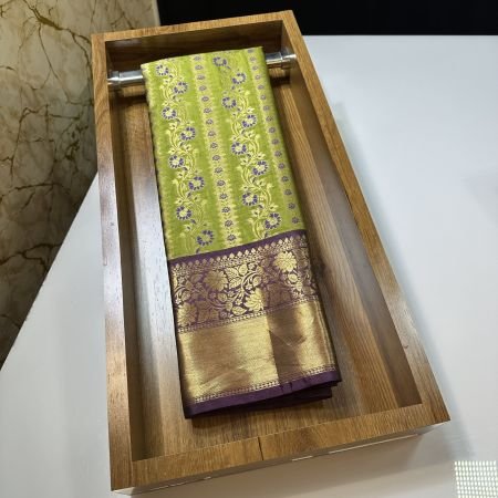 GREEN MEENAKARI BROCADE STRIPS